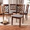 Baxton Studio Caron Grey Upholstered Walnut Wood 4-Piece Dining Chair Set 161-9881 - alternate 6